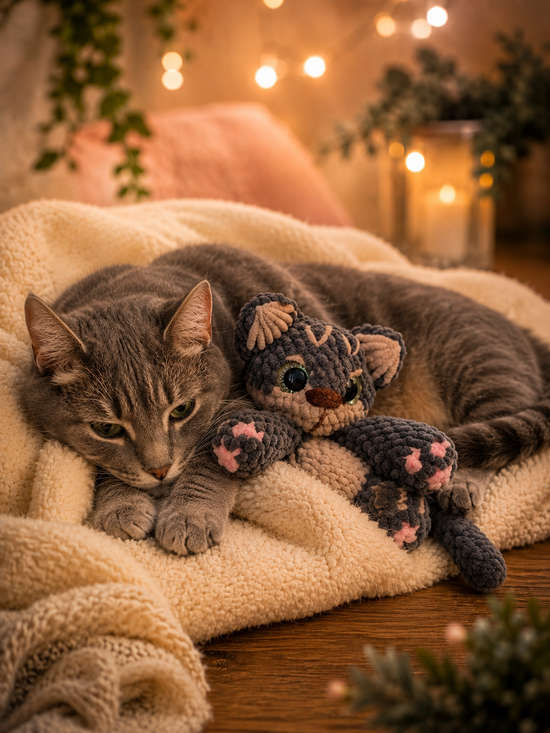 Haustier liegende Katze